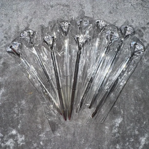 10 Silver Diamond Top Pens - Picture 2 of 4